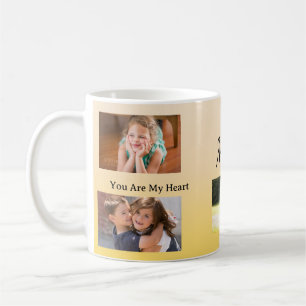 Du Är Mitt Hjärta – Fyra Foto Present till Mamma Kaffemugg