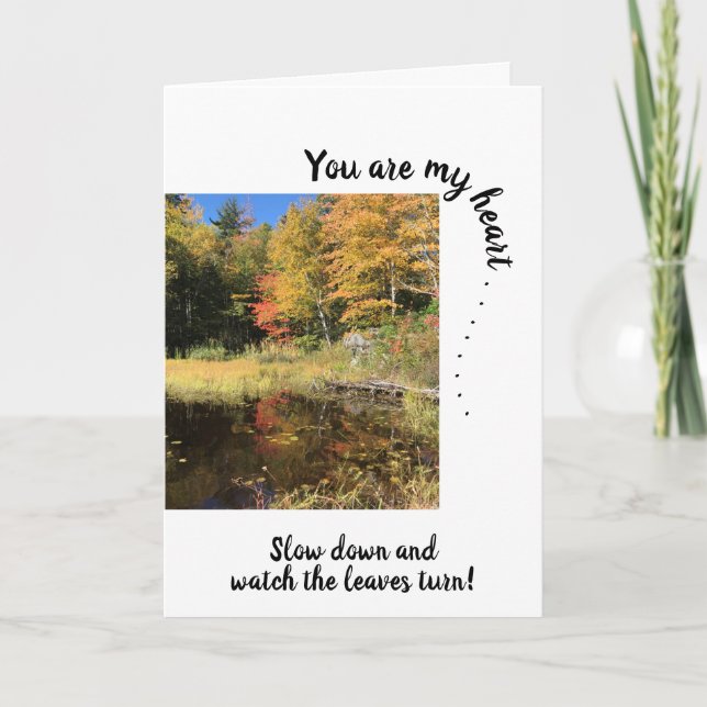 Du är mitt hjärta ~ Gult Fall Träd Refletions Kort (Framsida)