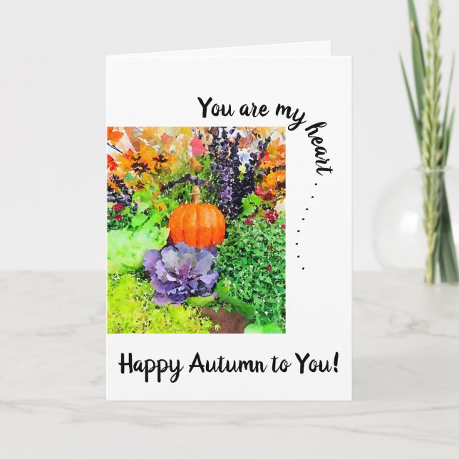 Du är mitt hjärta. Pumpkin-, kål- och höstglasy Kort (Framsida)