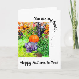 Du är mitt hjärta. Pumpkin-, kål- och höstglasy Kort