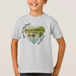 Du är mitt hjärta. . Röda och blå segelbåtar T Shirt