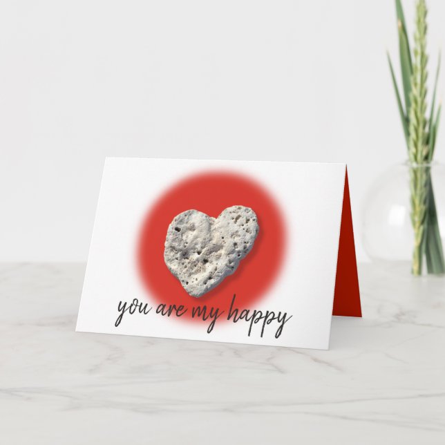 Du är mitt Lycklig-skript Hawaii Coral Heart Photo Kort (Framsida)