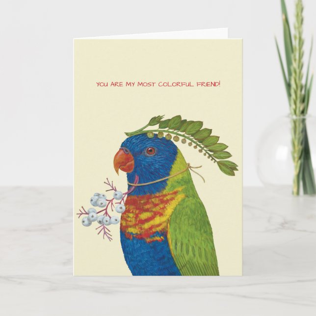 Du är mitt mest färgade vänkort med lorikeet kort (Framsida)