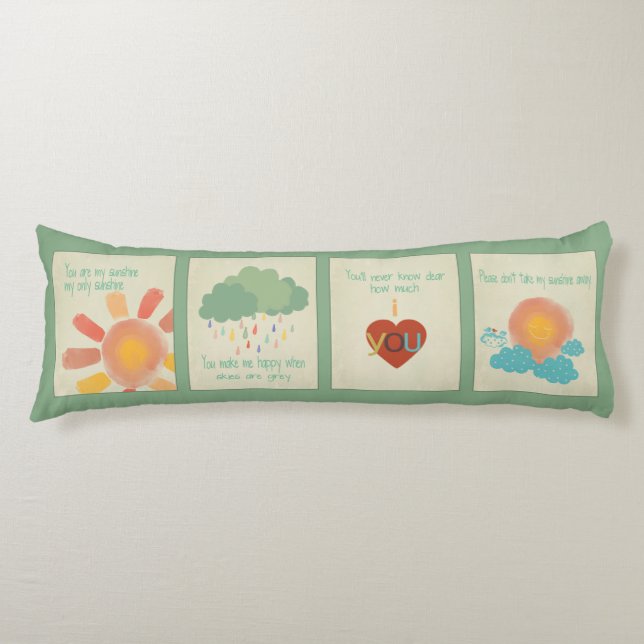 Du är mitt solsken förkroppsligar kudder kroppskudde (Framsidan)