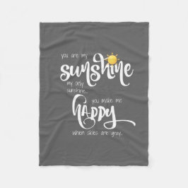 Du är mitt solsken, mjuk grått fleecefilt