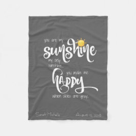 Du är mitt solsken, personliggrått fleecefilt