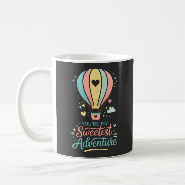 Du Är Mitt Sötaste Äventyr | Söt Pastell Luftballo Kaffemugg (Vänster)