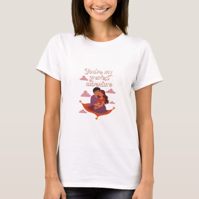 Du är mitt största äventyr – Romantisk Flygning T Shirt (Framsida)