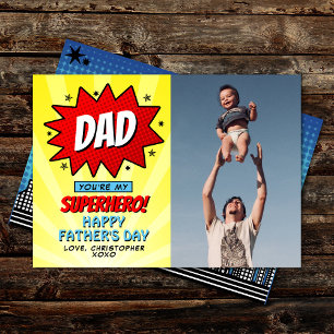 Du är mitt superhjälte Pappa Fars dag-fotokort