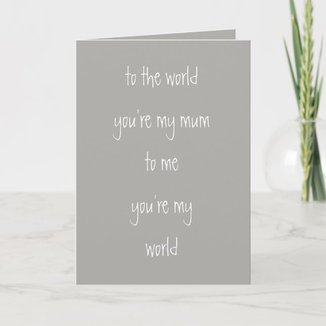 Du är mitt World Mors dag Card Kort (Framsida)