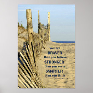 Du är Modigare än du tror (Beach Fence) Poster