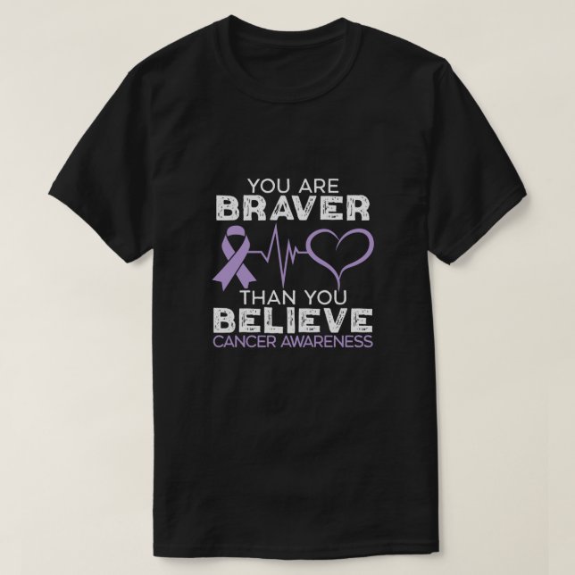 Du är Modigare än du tror på cancerstöd T Shirt (Design framsida)
