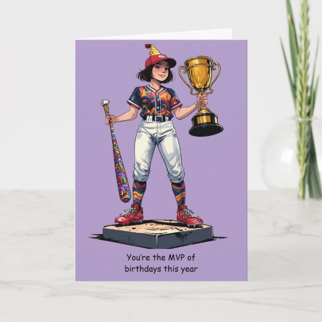 Du är MVP för Födelsedags Baseballdesign Kort (Framsida)