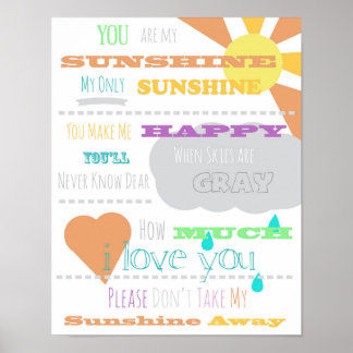 Du är My Sunshine Poster 11"x14"