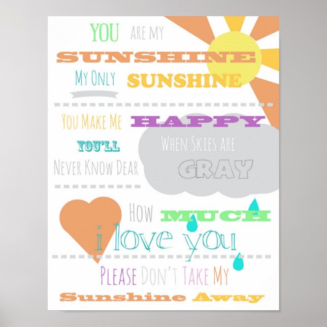 Du är My Sunshine Poster 11"x14" (Framsidan)