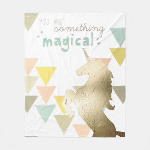 Du är något magiskt Guld Unicorn Fleecefilt