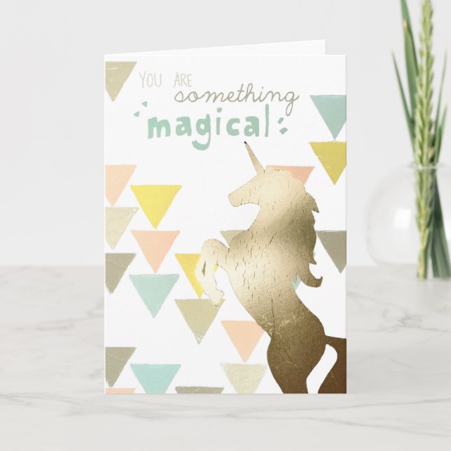 Du är något magiskt Guld Unicorn Kort (Framsida)