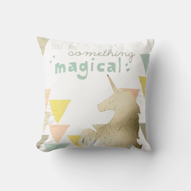 Du är något magiskt Guld Unicorn Kudde (Framsida)