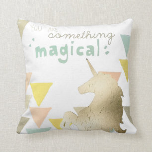 Du är något magiskt Guld Unicorn Kudde