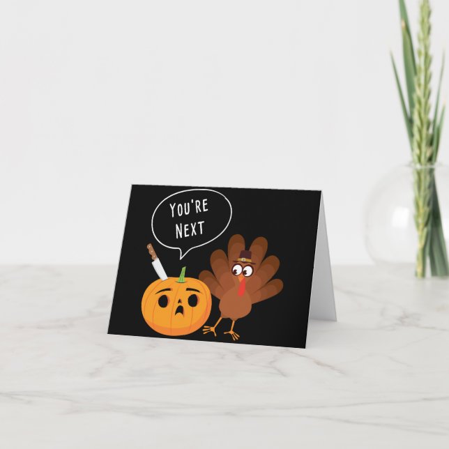 Du är nästa roliga pumpa Thanksgiving kalkon Kort (Framsida)