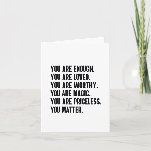 Du är Nog Älskad Värdefull Magi Prisvärd Kort (Framsida)