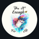 Du är nog för mig Bestie par Kärlek Valentine Runt Klistermärke<br><div class="desc">Du är nog för mig Bestie par Kärlek Valentine. Alla hjärtans dags t-shirts, Ro Day-T, Propose Day Outfit Toppar, National Chocolate Day Sweatshirtss, Internationell Kissing Day mugg, National Hugger Day Caps, Kärlek Day-hoodies, julstrumpor och födelsedagar. Klassiska runda fästpunkter. De färgstarka designredskapen är för Festival älskare, Thanksgiving älskare, Alla hjärtans dag,...</div>
