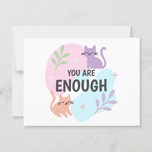 Du Är Nog katt affirmation Vykort