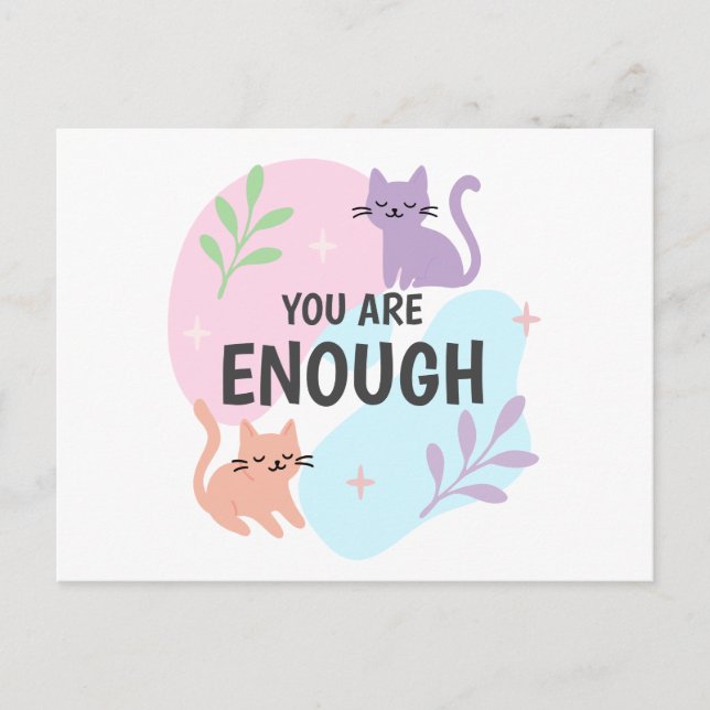 Du Är Nog katt affirmation Vykort (Framsida)