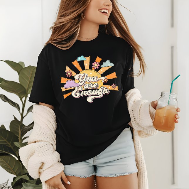 Du är nog med Retro Typography för psykisk hälsa T Shirt (Skapare uppladdad)
