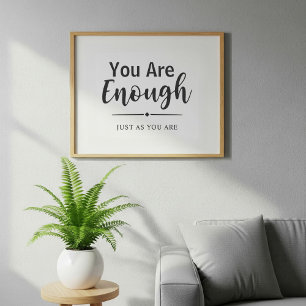 Du är nog Minimalistisk inspirationsoffert Poster