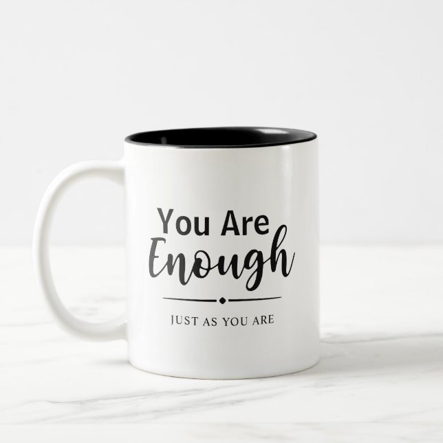 Du är nog | Modern typografi - inspiration Två-Tonad Mugg (Vänster)