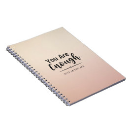 Du är nog | Pastel Rosa Motivational Quote Anteckningsbok