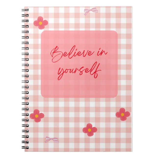"Du Är Nog" Rosa Motivationsdagbok   Anteckningsbok (Framsidan)