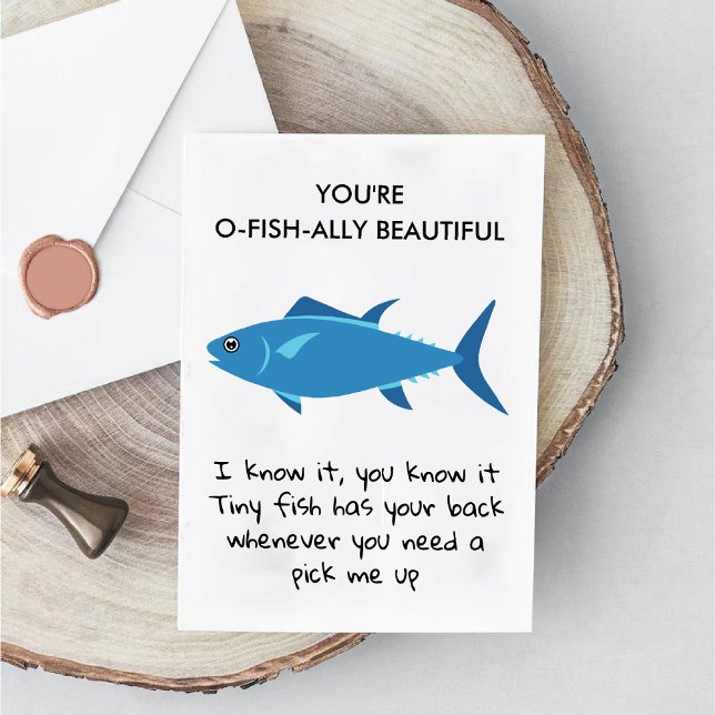 Du är O Fish Ally BeSnygg Bestie Card Julkort (You're O Fish Ally Beautiful Funny Bestie Card)