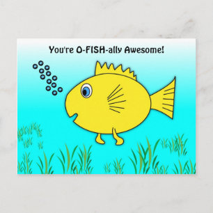 Du är O-Fish-ally Fantastisk Swimming Goldfish Vykort