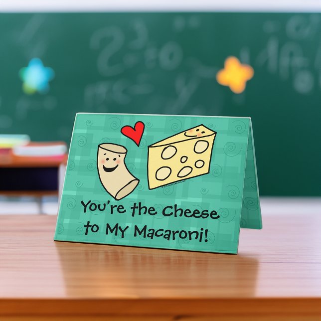 Du är osten till min Macaroni, gullig valentin Helgkort (cute kids valentine card)