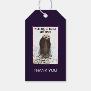 Du är Otterligen Fantastisk Cute Otter Tack Presentetikett