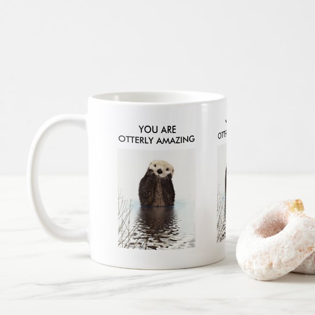 Du är Otterligt Fantastisk Fånig Pun med Cute Otte Kaffemugg (Med munk)