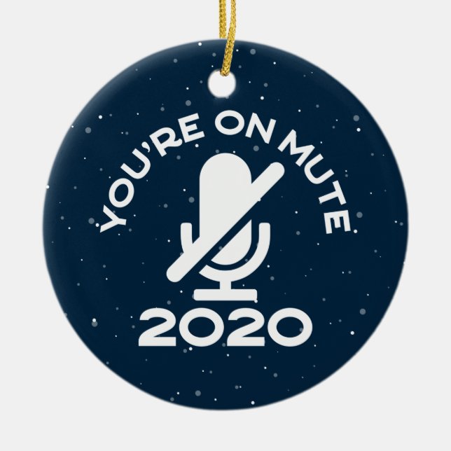 du är på tyst, roligt arbete från hemmet julgransprydnad keramik (Framsidan)