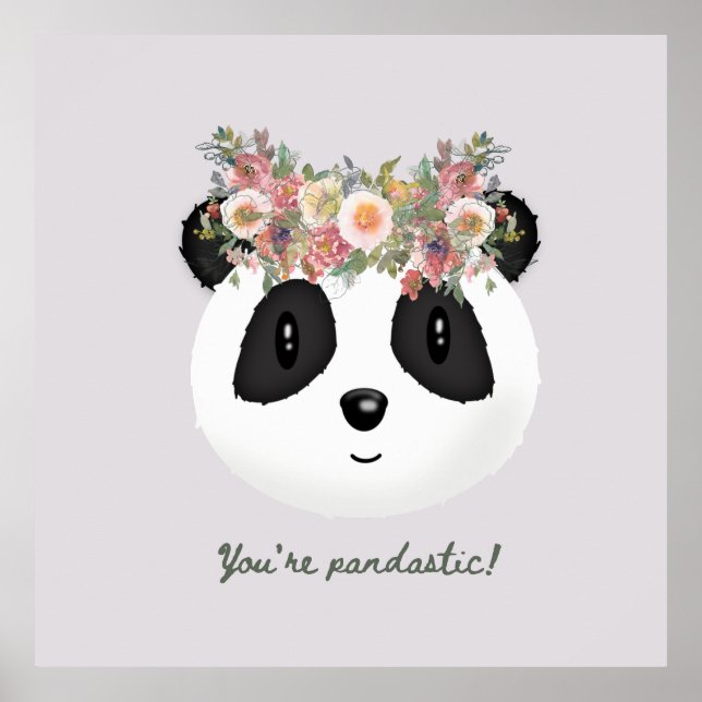 Du är pandastisk! Cute Panda Bear Poster (Framsidan)