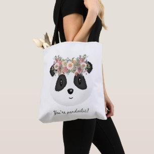 Du är pandastisk! Cute Panda Bear Tote Bag Tygkasse
