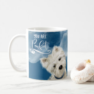 Du är Pawfect, Westie Pudel Hund Roligt Hund Pun  Kaffemugg
