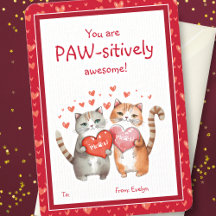 Du är Pawsitive Fantastisk Classroom Valentines