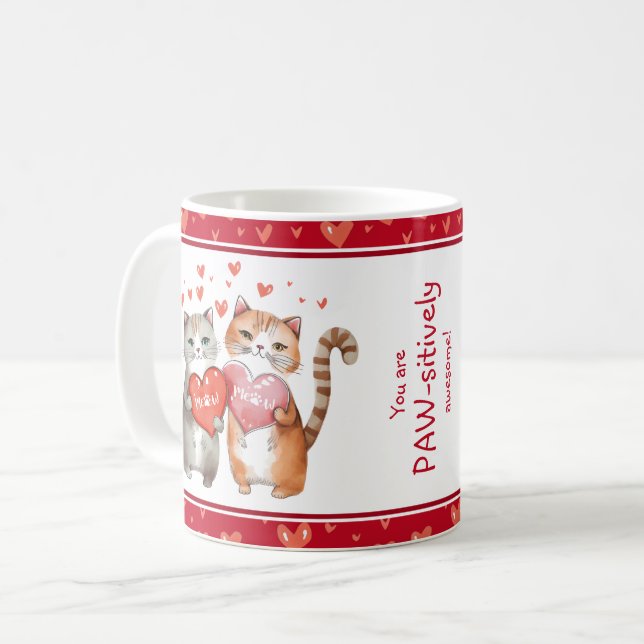 Du är Pawsitive Fantastisk Classroom Valentines Kaffemugg (Framsida vänster)