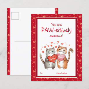 Du är Pawsitive Fantastisk Classroom Valentines Vykort