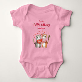 Du är Pawsitive Fantastisk Red and Rosa Cat T Shirt