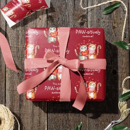 Du är Pawsitive Fantastisk Red and Rosa Presentpapper