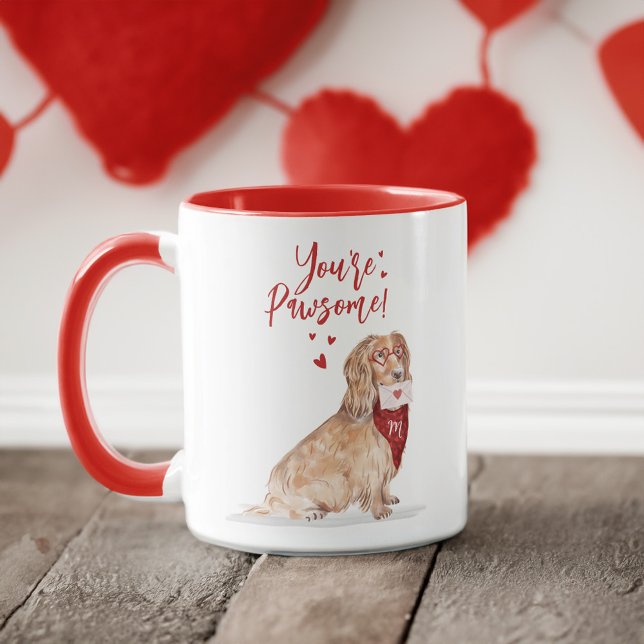 Du är Pawsome Cocker Spanska Valentineser Mugg (You're Pawsome Cocker Spaniel Valentines Mug)