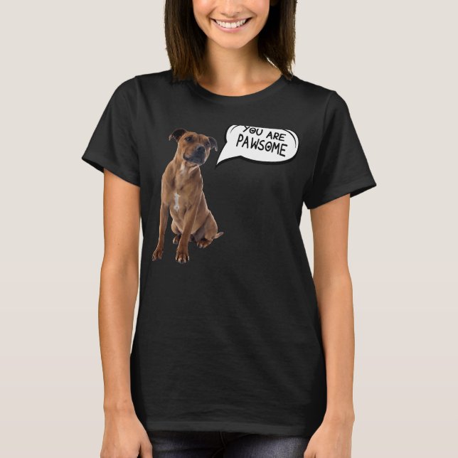 Du är Pawsome Pitbull T Shirt (Framsida)