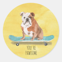 Du är Pawsome Skateboarding English Bulldog
